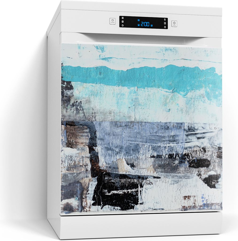 DEQORI Magnetmatte Spülmaschine beschreibbar 60x60 cm 'Blaue Tiefen' Magnetfolie