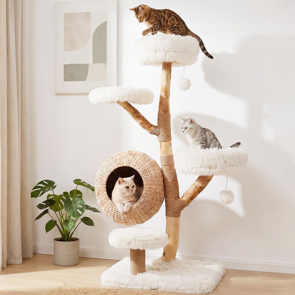 COSTWAY Kratzbaum 134cm, 5-stöckig Katzenkratzbaum mit Produktbild 