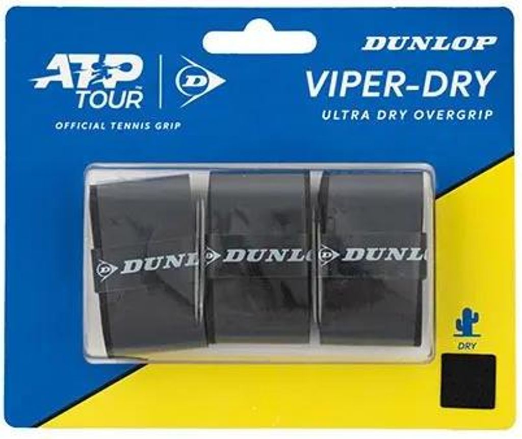 Dunlop Atp Viper Dry Ogrip Blk 3Pcs Black Black