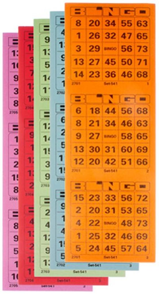 kangaro Bingokarten-Set 5 x 100 Stück á 100 Blatt farbig Produktbild 
