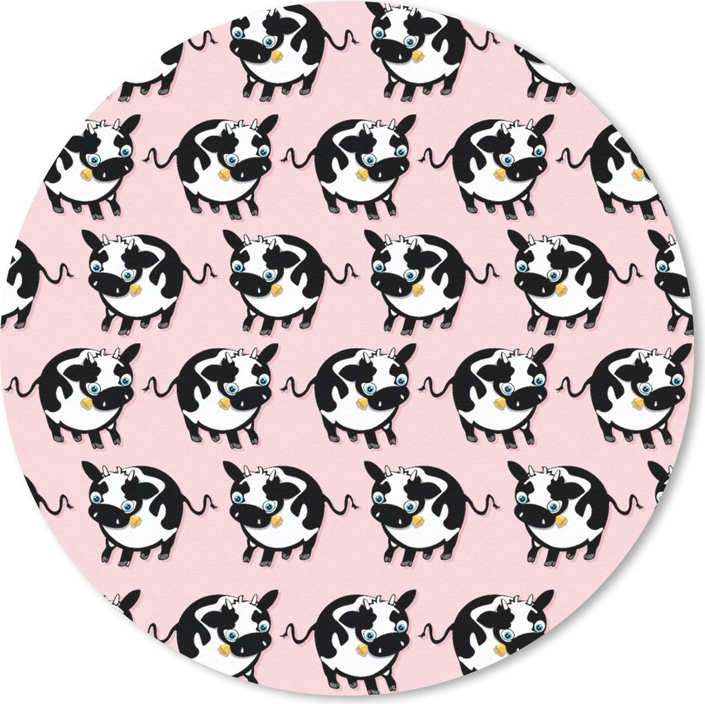 MuchoWow Mauspad Mousepad Kuh - Rosa - Muster 40x40 cm - Mousepads - Maus Mat - Pad - Mausunterlage - Schreibtisch Accessoires