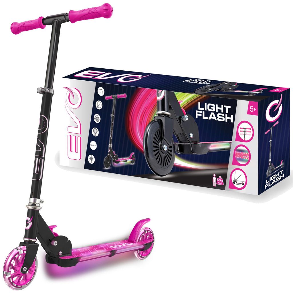 EVO Foldable Adjustable Zwei-Rad-Kinder-Roller Licht Flash Pink Luminous Plattform