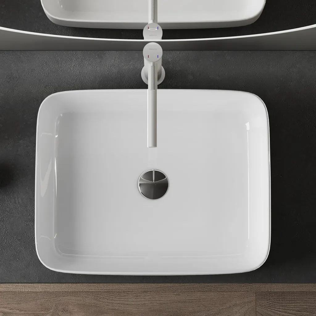 Vasque à Poser avec Revêtement NANO Easy Clean Céramique Blanche 38cm - 4