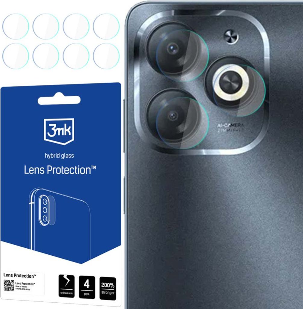 3mk Hybridglas Lens Protection für Infinix Smart 8 Pro Kamera Objektiv Kameralinse 0,16mm 6H (4 Stück)