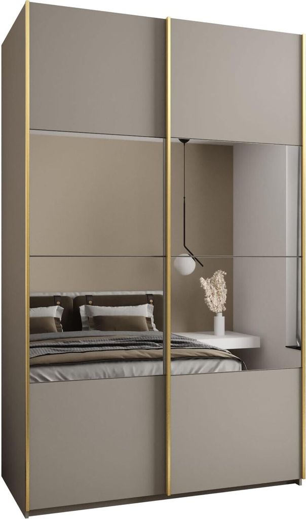 MEBLE KRYSPOL LUX 4 Schrank - 245,5x150x64cm - Kaschmir, Kaschmir, Gold