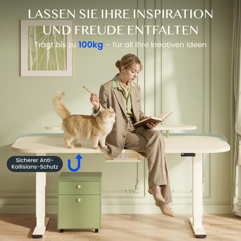 Dites stop au mal de dos avec le bureau électrique FLEXISPOT E1 Pro blanc - 9
