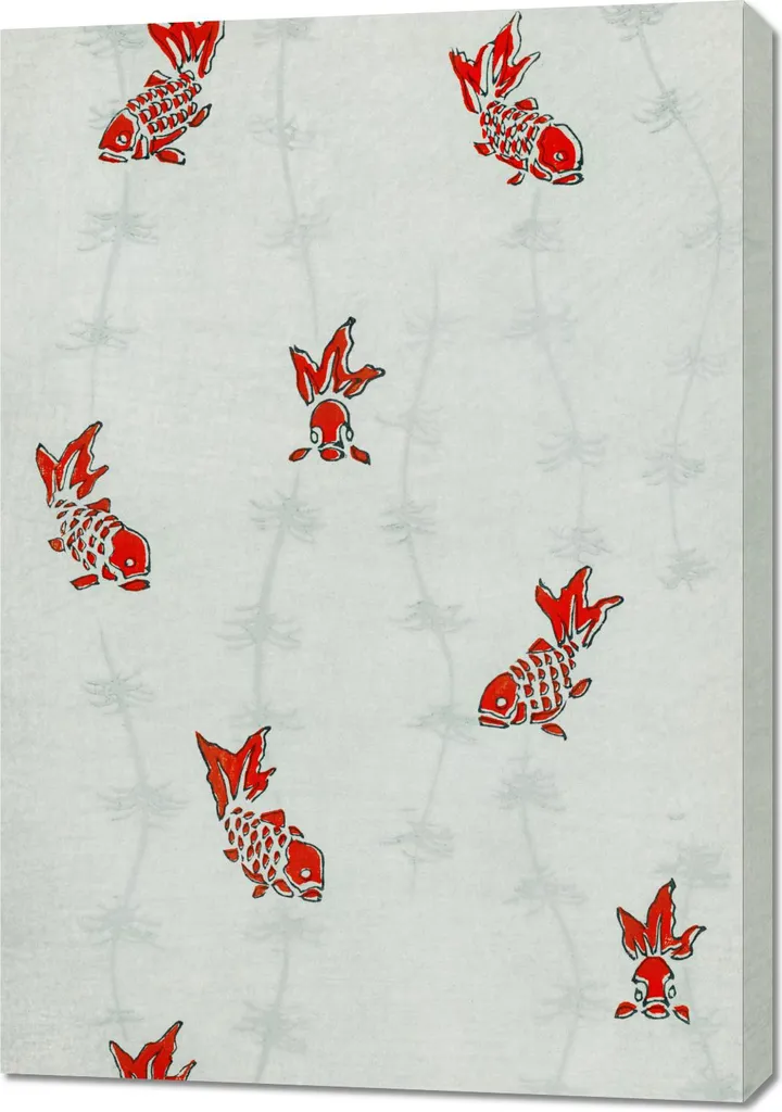 Quadro 70x100 cm Seamless Gold Fish, Bijutsukai Giapponese Vintage