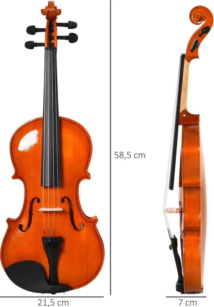 Violon 4/4 robuste anti-choc avec kit complet d'accessoires de maintenance