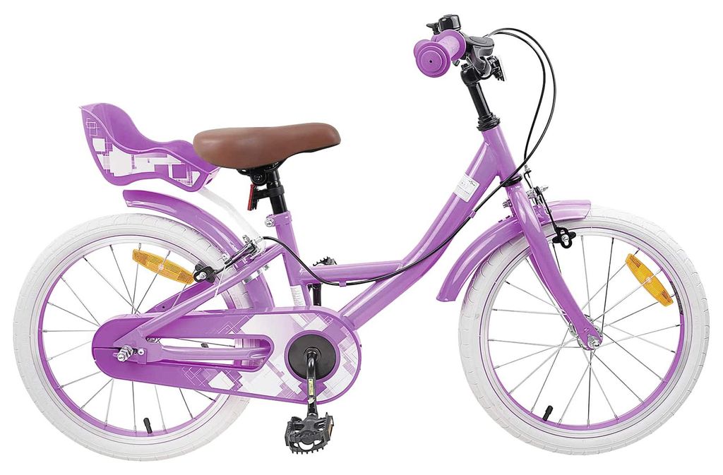 vidaXL Kinderfahrrad 18 Zoll für 5-7 Jahre alt Lila