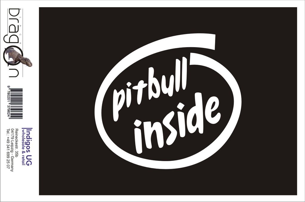 Aufkleber / Autoaufkleber - JDM / Die cut / Auto / OEM - Pitbull inside - 130x120 mm rot - Heckscheibe / Heckscheibenaufkleber