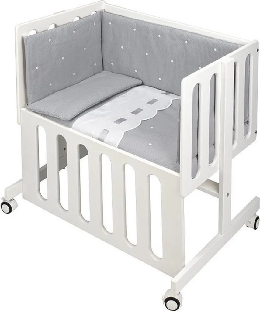 Draps Lit Enfant Gris et Blanc Don Algodon Zoe 3 Pièces Coton Lin