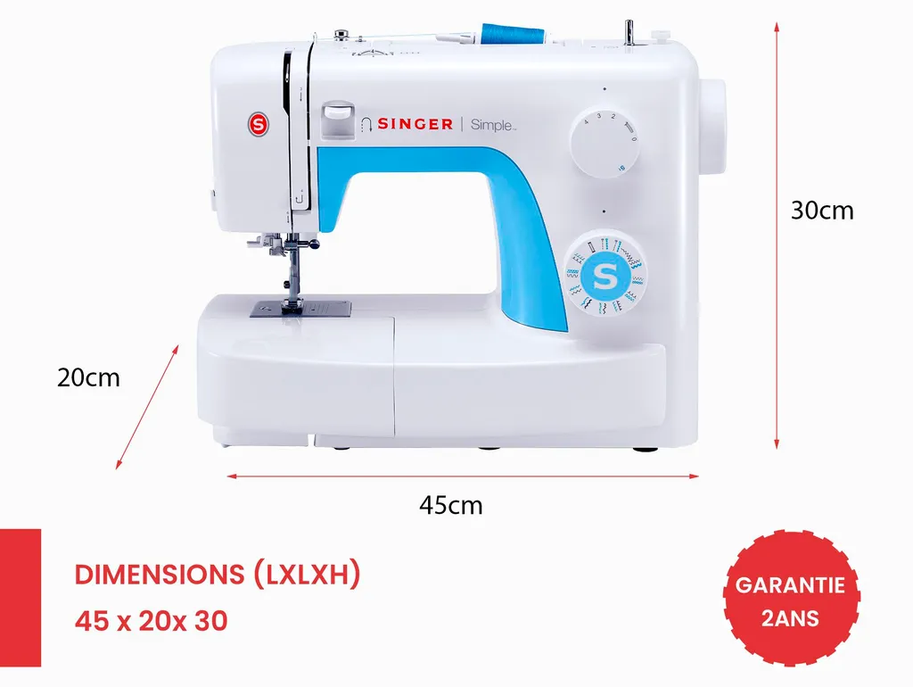 Machine à coudre Singer 3221 avec 21 points de couture blanche - 6