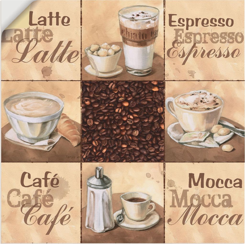 ARTland Wandbild, selbstklebend Kaffee Collage II Größe: 30x30 cm