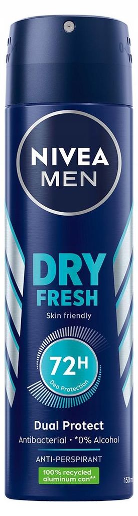 NIVEA MEN DRY FRESH Antitranspirant-Spray für Männer, antibakteriell, 72 Stunden, 150 ml