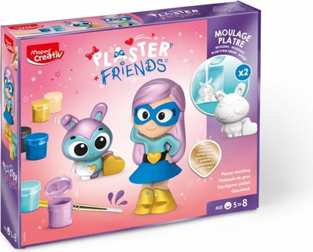 Figurines Plâtre Maped Plaster Friends avec Peinture Multicolore DIY