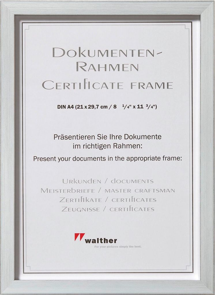 Walther Construction 21x29,7 Kunststoff silber DIN A4 JK130S JK-130-S