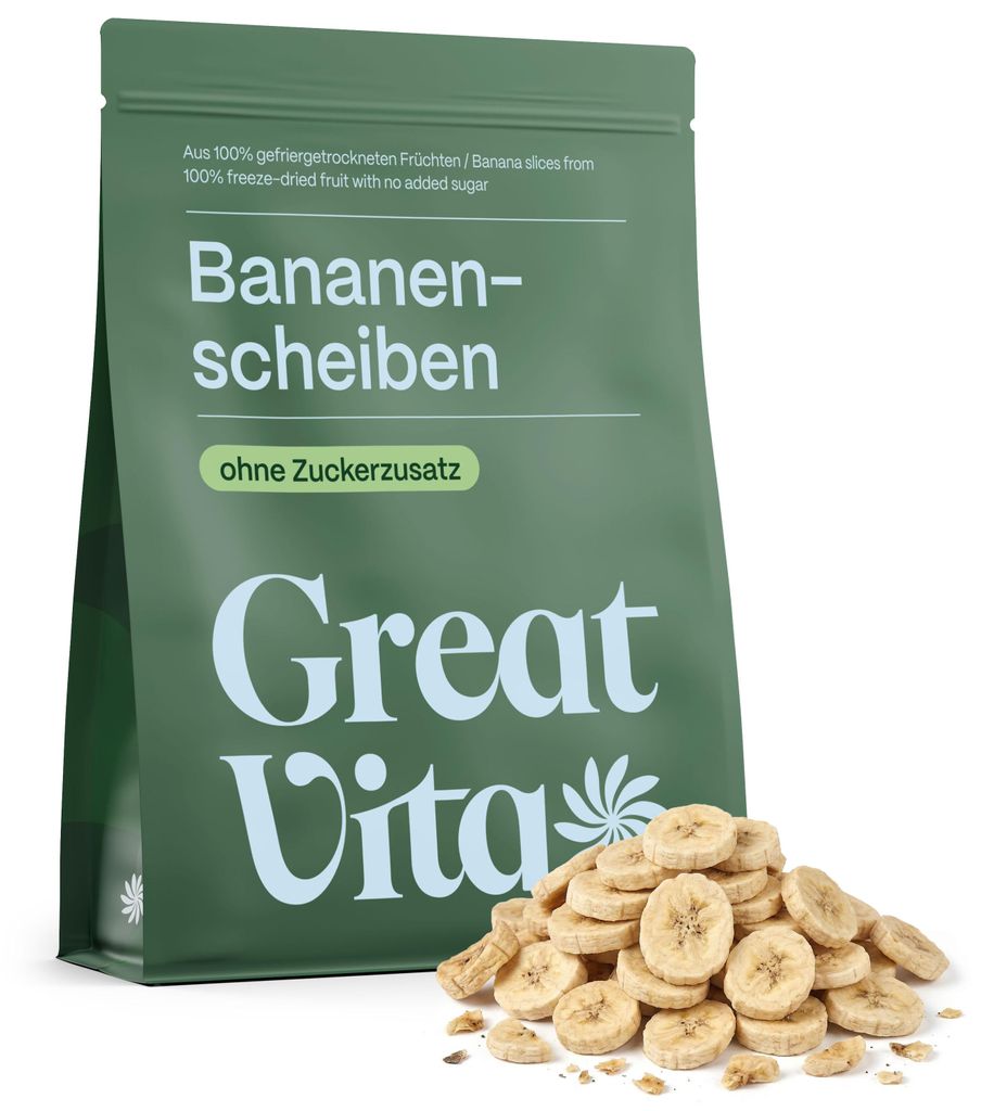 GreatVita getrocknete Bananen 450g | gefriergetrocknete Produktbild 