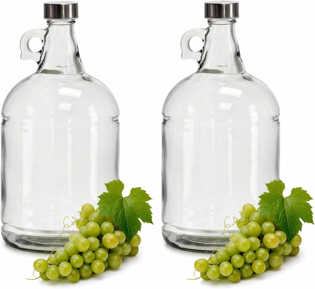 2 x 3L Glasflasche mit Schraubdeckel große Saftflasche mit Produktbild 