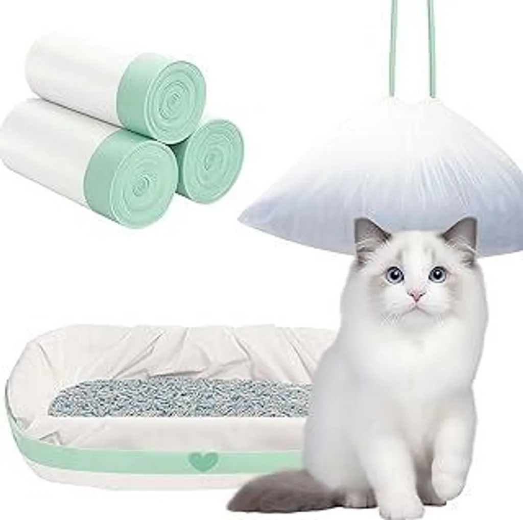 Sacchetti Rifiuti Toilette Gatti 94x45 cm - 30 Sacchi con Coulisse