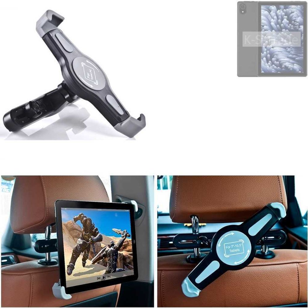K-S-Trade Tablethalterung kompatibel mit Doogee U10 Pro KFZ Kopfstützen Halterung 360° Auto Sitzhalterung Headrest Holder Halter Tablet PC