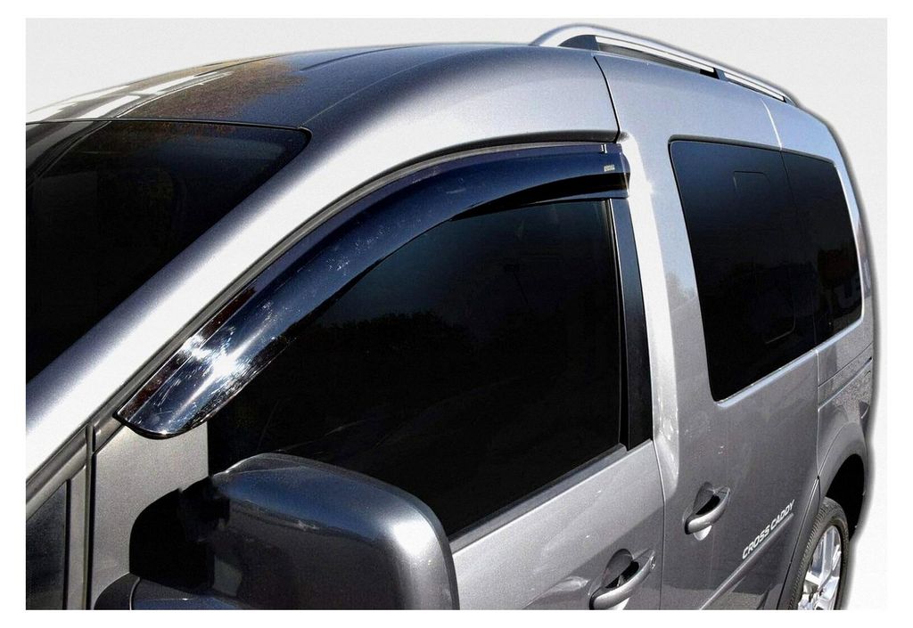 Windabweiser für Caddy 2003-2015, Set 2-teilig, vorne, Regenabweiser, dunkeltönend, aerodynamisch, einfache Montage