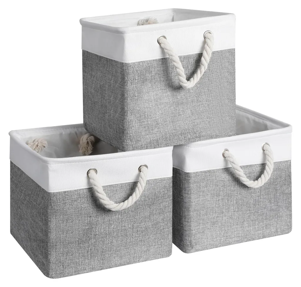 Bacs de Rangement Pliables 28x28x28 - Tissu avec Structure Métallique