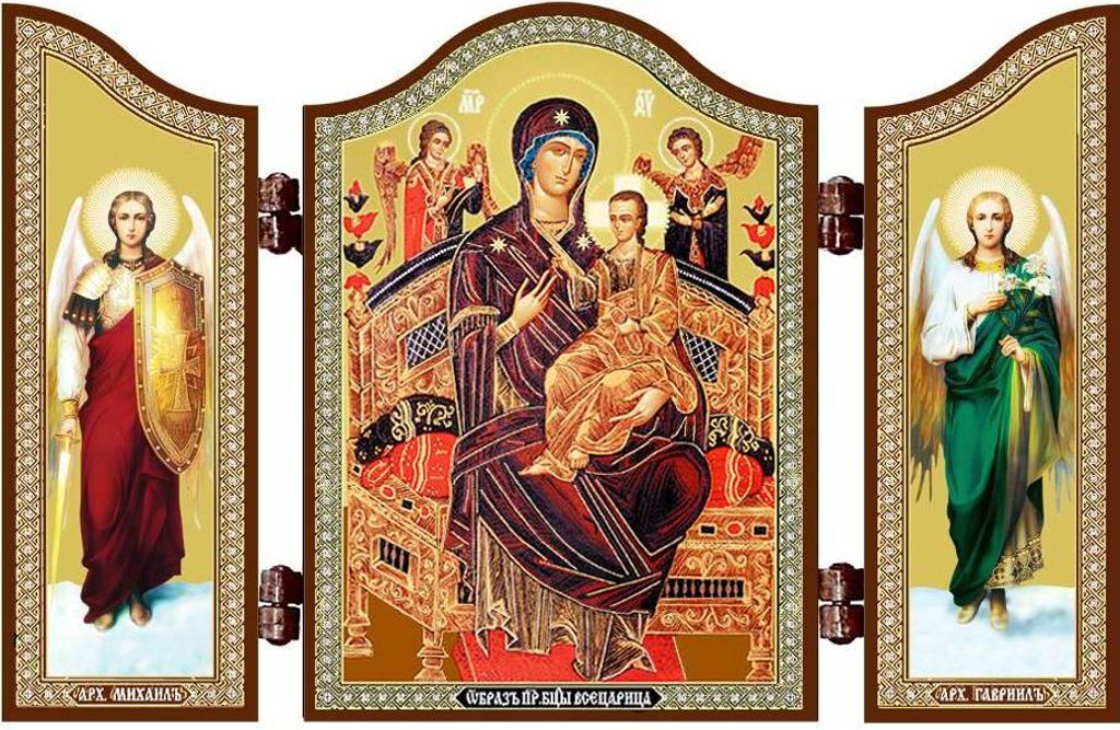 1448 Gottesmutter All Königen Holz Triptychon Orthodox Ikone Vsecarica