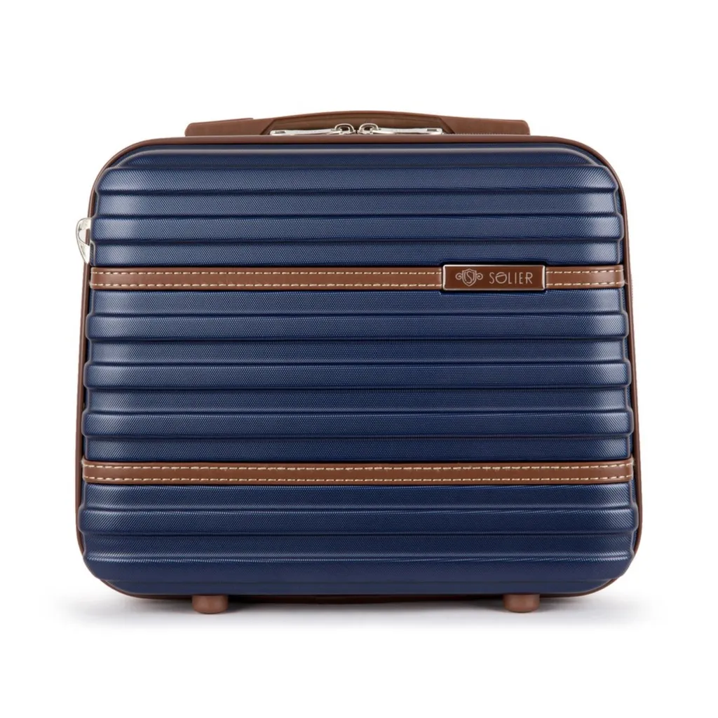 Solier STL957 Valigia Kuferek Navy - Beauty Case Rigido in ABS Premium