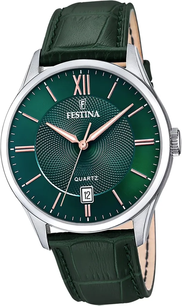 Montre Bracelet en Cuir Vert pour Homme Festina Style Casual Chic