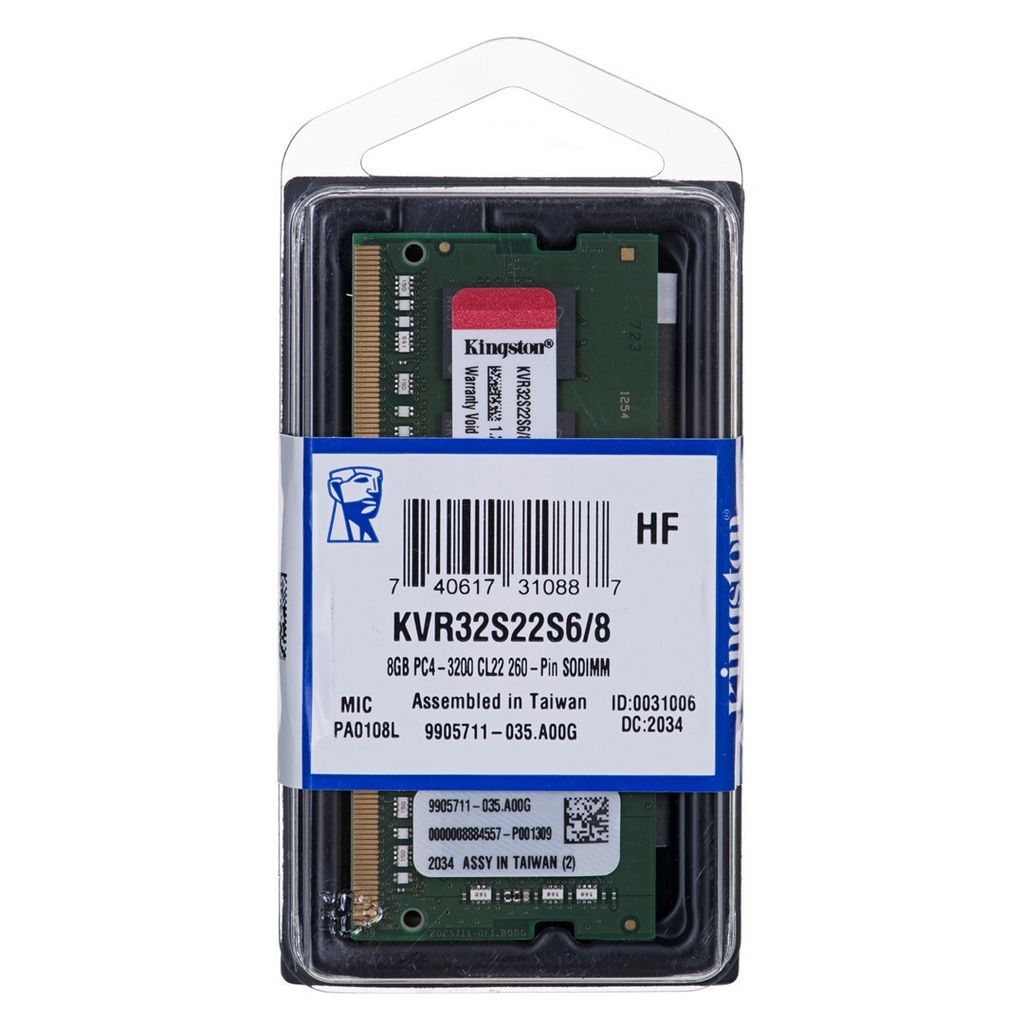 Kingston Technology ValueRAM , 8 GB, 1 x 8 GB, DDR4, Obrázok produktu 