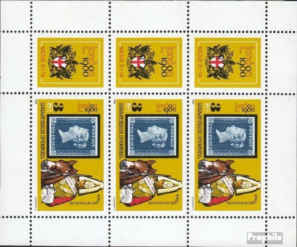 Briefmarken Ungarn 1980 Mi 3429A Kleinbogen (kompl.Ausg.) gestempelt Briefmarkenausstellung