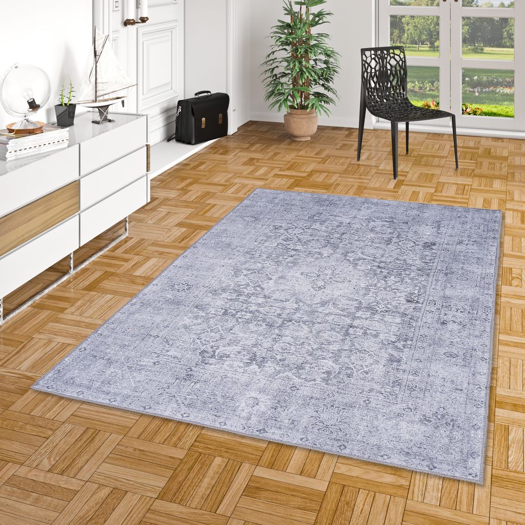 In und Outdoor Teppich Vintage Allure Orient Grau, Größe:80x150 cm