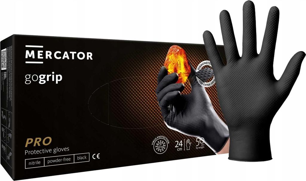 Gants en nitrile 50 pièces 10-XL Gogrip Noir Image du produit 
