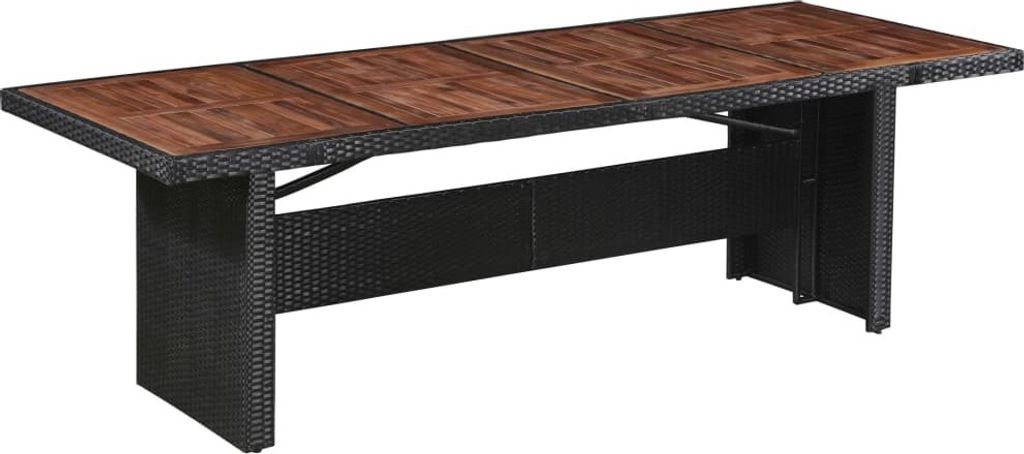 "2026 Promotion" Gartentisch 240x90x74 cm Poly Rattan und Massivholz Akazie - Gartentische CC26263
