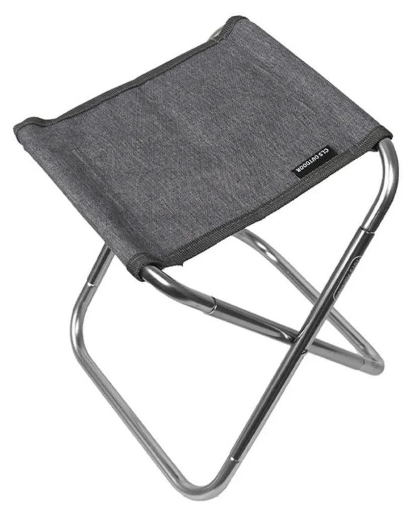 INF Tabouret Pliant de Camping en Alu 7075 Gris - Siège Compact Pêche