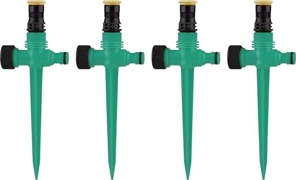 4pcs Gartensprinkler Vielseitiger Rasen Sprinkler Gartenwässerungssystem zum Bewässern von Graspflanzen Blumen Gemüse-Grün