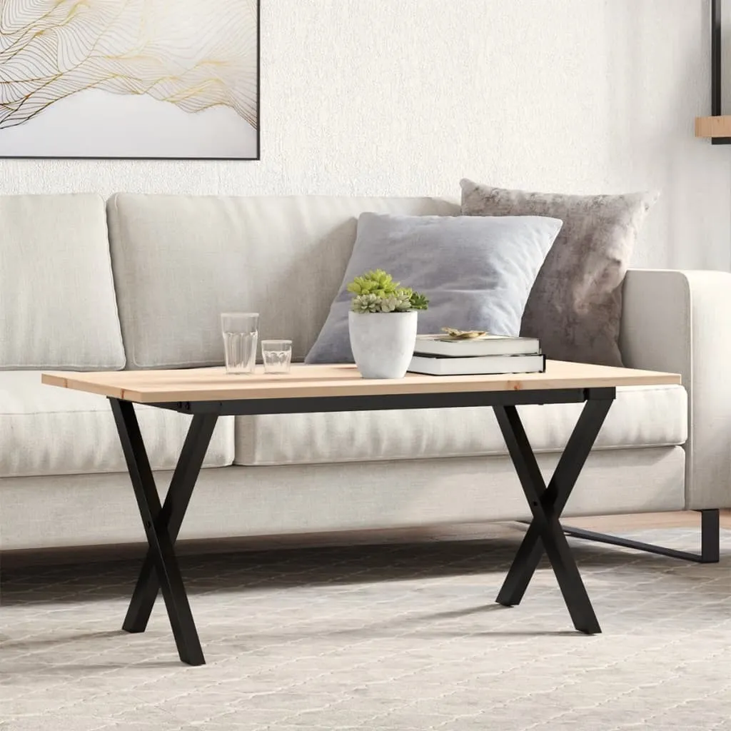 Maison Exclusive Tavolino Salotto 90x40x45cm Legno Pino e Acciaio X-Frame
