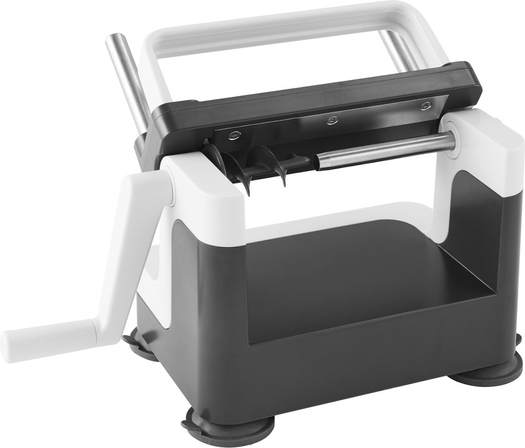 A product shot of a vegetable slicer on a white background.