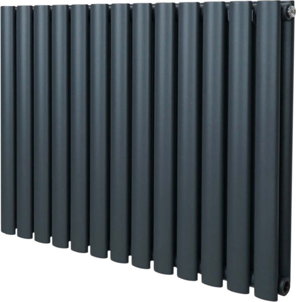 Oválný trubkový radiátor - 600 mm x 780 mm - antracitově Obrázek produktu 