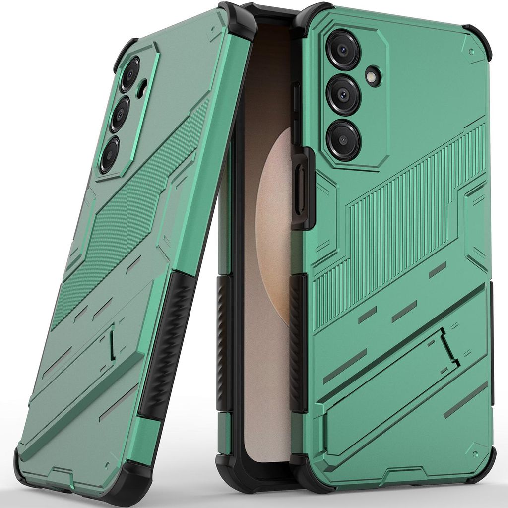 Armor Hülle für Samsung Galaxy A16 5G/4G Hybrid PC TPU Bumper Stoßfestes Schutzhülle mit Standfunktion Grün