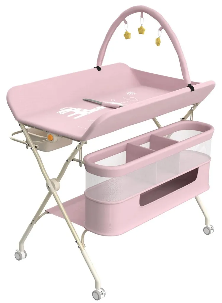 Table à langer rose contre le mal de dos : Ajustable, stable et portable
