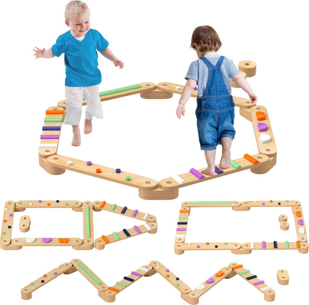 AIYAPLAY Balancebalken-Kinderset aus Holz, 3-8 Jahre, Produktbild 