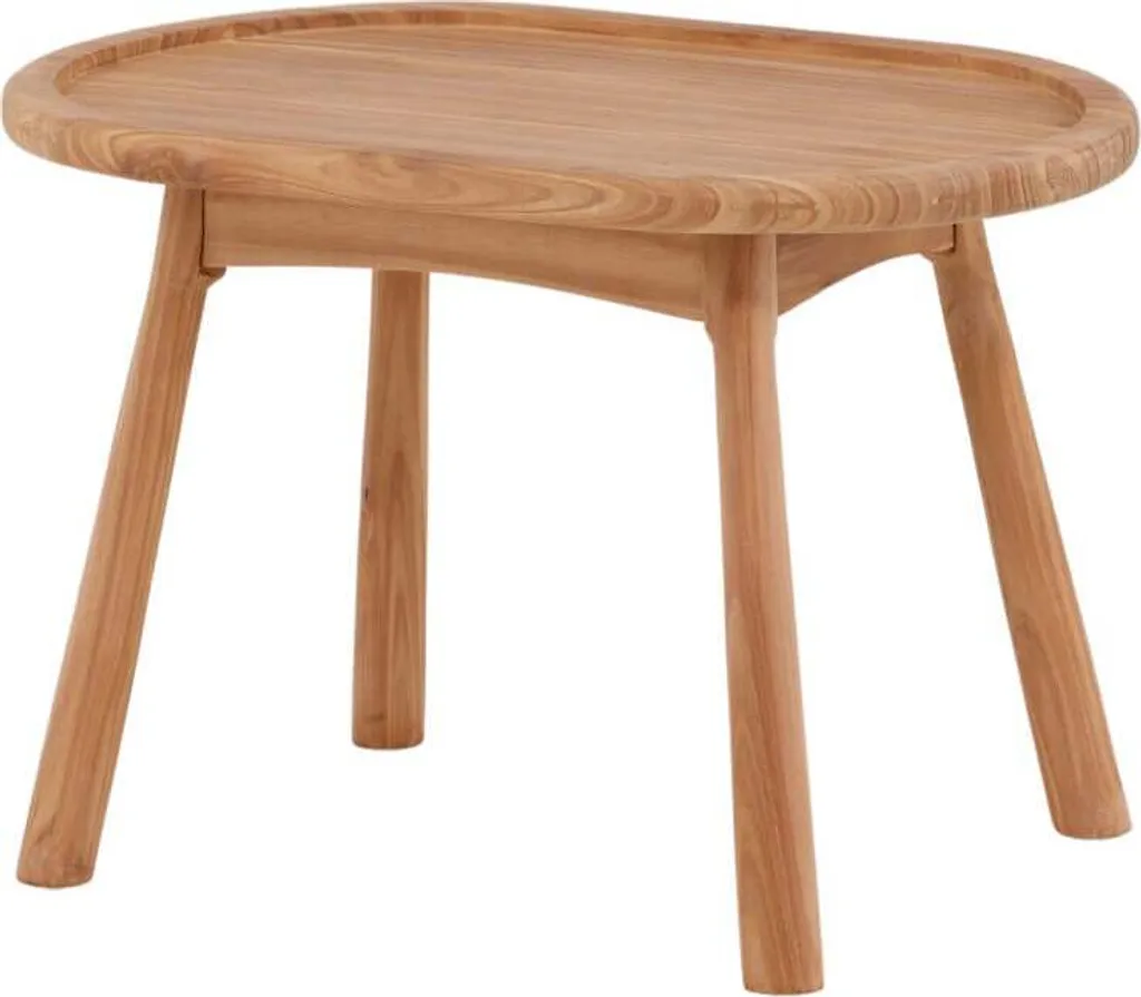 Petite table basse de jardin en bois teck Bohol 40x60x40 cm Marron