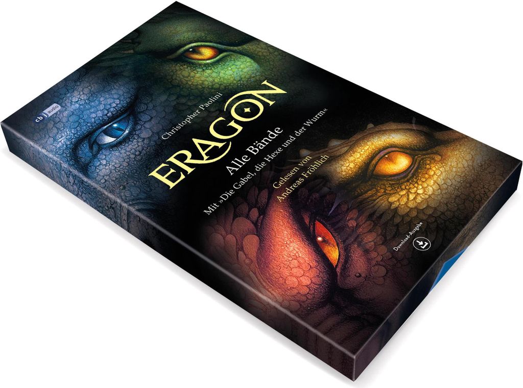 ERAGON. Alle vier Bände und 'Die Gabel, die Hexe und der Wurm' - Hörbuch-Box mit Download-Codes ohne CD