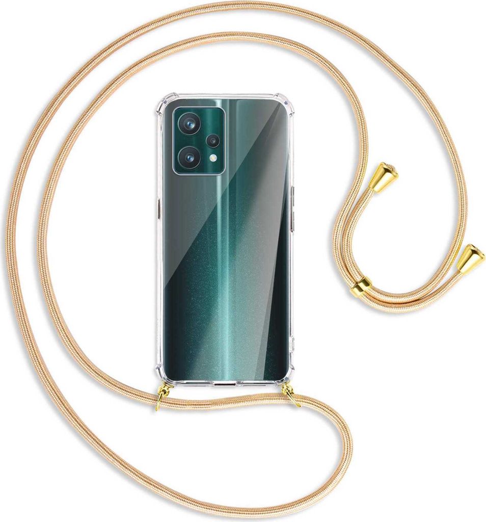 Handykette Backcover-Schutzhülle mit Band (Metall goldfarben) für Realme 9 Pro Plus 5G - Goldkordel