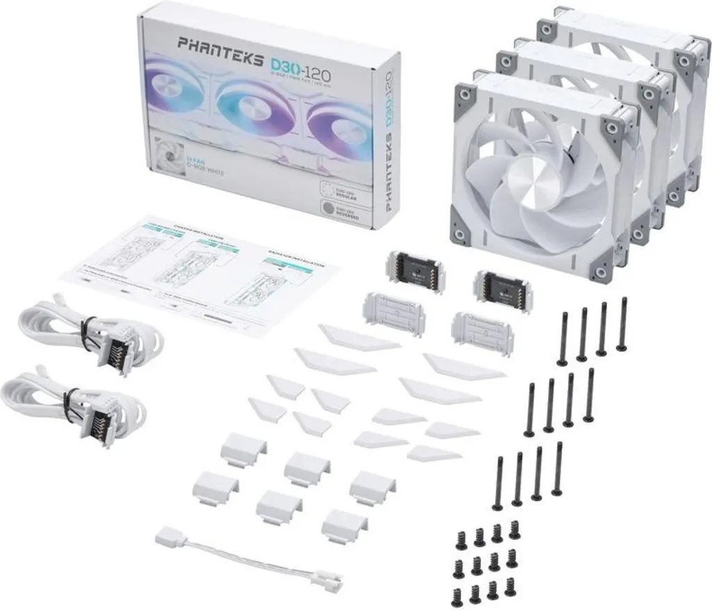 Ventole Phanteks D30 120mm D-RGB: Kit 3 Pezzi Alta Pressione Statica - 10