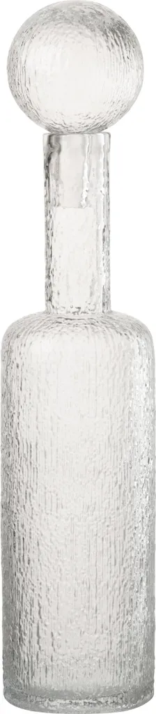 Bouteille en verre avec relief texturé transparent - Objet déco J-Line XL