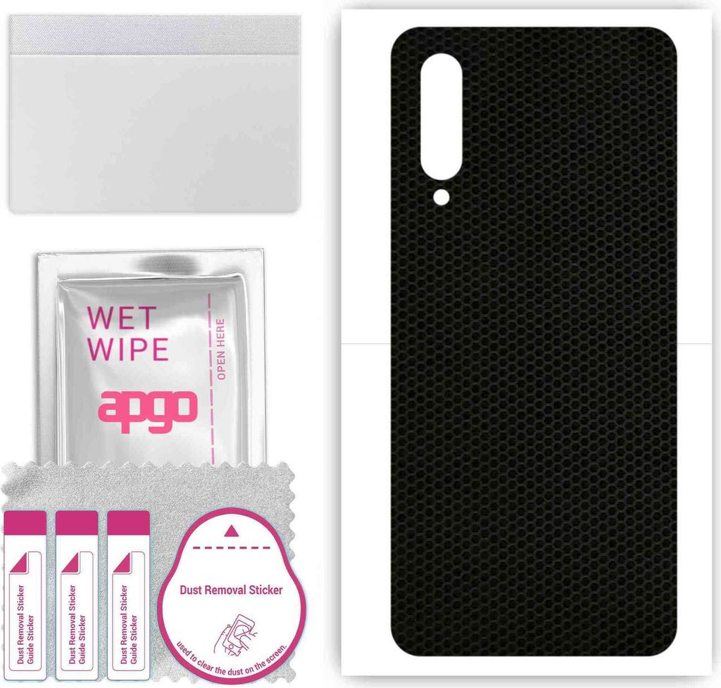 apgo Rückseite Schutzfolie, Skin, kompatibel mit Xiaomi Mi CC9, Hinten Displayschutzfolie aus Vinylfolie, kratzfest, einfache Montage - Matrix