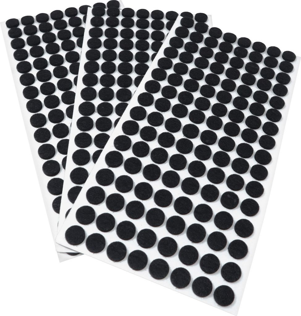 Adsamm® | 384 x selbstklebende Filzgleiter / Schwarz / Ø 12 Produktbild 
