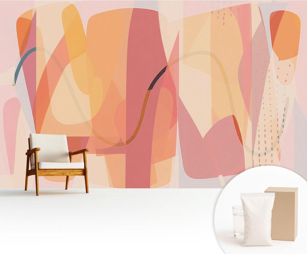 Fototapete - 416x254 cm - Tapete - Wandtapete - Wandbilder - Dekofolie - Tapete Folie - Wand - Dekoration - Wohnzimmer - Farbenfrohe Abstraktion